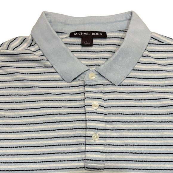 Michael Kors Striped Polo Shirt Size Large (item #103) - Picture 5 of 8